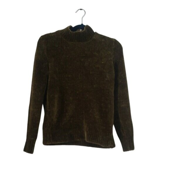 Philosophy Womens Knit Plush Velvet Olive Green Sweater Size S Warm Autumn Soft - Picture 1 of 8